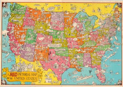 A Mad Pictorial Map Of The United States Curtis Wright Maps