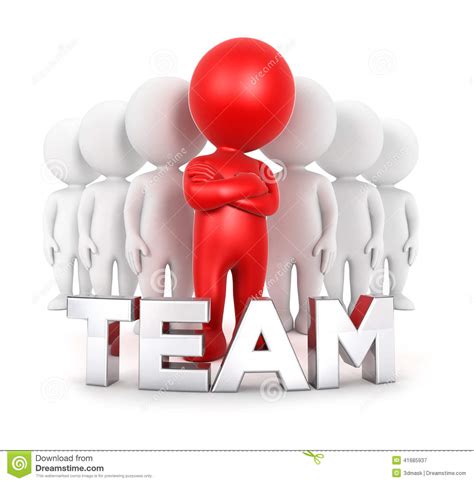 3d White People Team With A Leader Stock Illustration Image 41685937