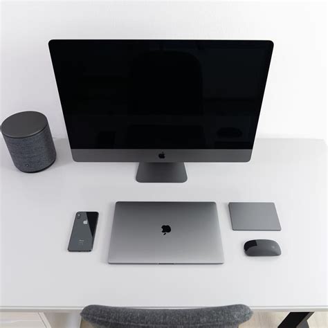 Grey Space Grey 🏴 Mac Desk Computer Desk Setup Iphones For Sale