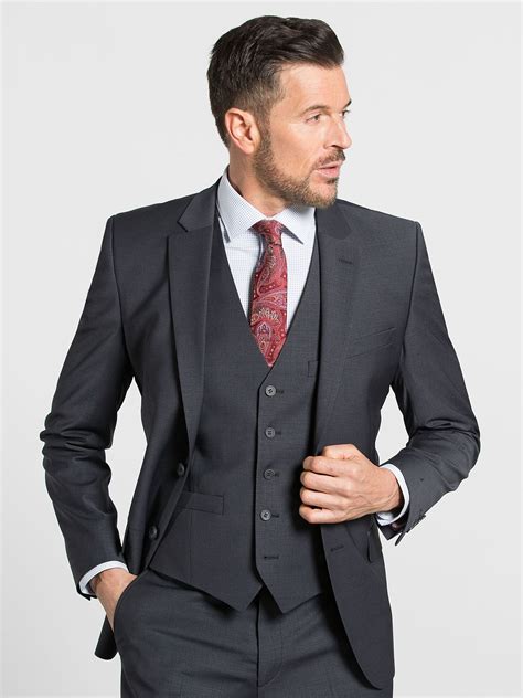 santinelli charcoal tailored fit suit slater menswear charcoal suit wedding three piece