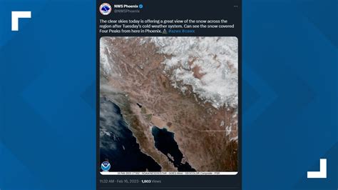 Satellite Photo Shows Arizona Mountains Covered In Snow
