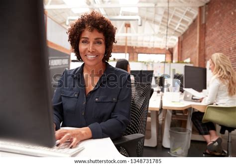 Portrait Female Customer Services Agent Working Stock Photo Edit Now