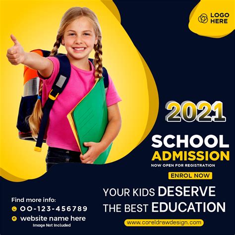 Free Psd School Admission Concept Poster Template