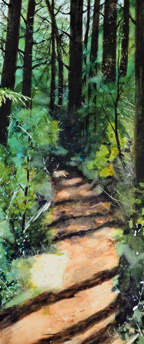Path To Serenity Original Watercolor Painting Fine Art California