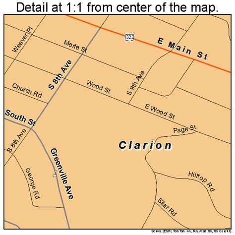 Clarion Pennsylvania Street Map 4213800