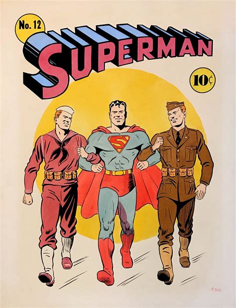 Golden Age Superman 12 HUGE Hand Colored Painted Cover Recreation
