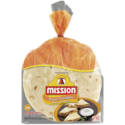 Mission Soft Taco Medium Size Flour Tortillas 2 Pk18 Ct Bjs