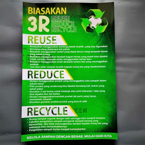Jual Poster Mengelola Sampah Dengan Sistem R Poster Peduli Lingkungan Shopee Indonesia