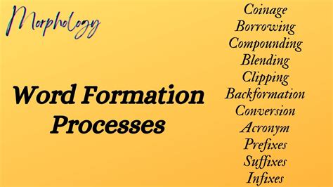 Word Formation Processes Of Word Formation Word Formation In