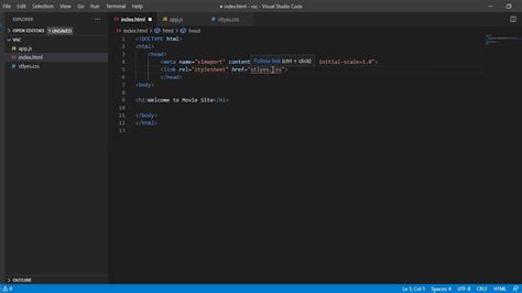 Link CSS Stylesheet In Visual Studio Code YouTube