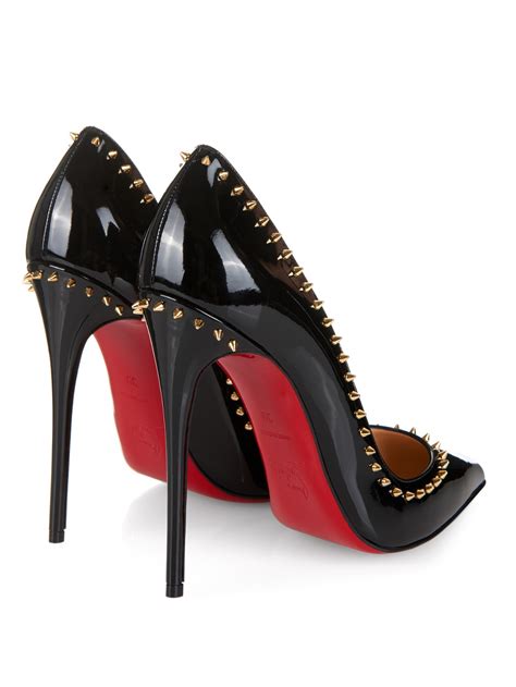 Christian Louboutin Anjalina Studded Patent Leather Pumps In Black Lyst