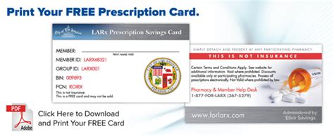 Larx Prescription Savings Program Card