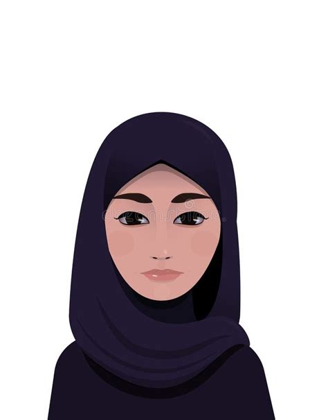 Portrait Of Muslim Beautiful Woman In Hijab Stock Vector Image 63125081