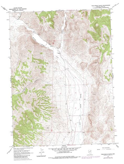 Twelvemile Ranch Topographic Map 124000 Scale Nevada