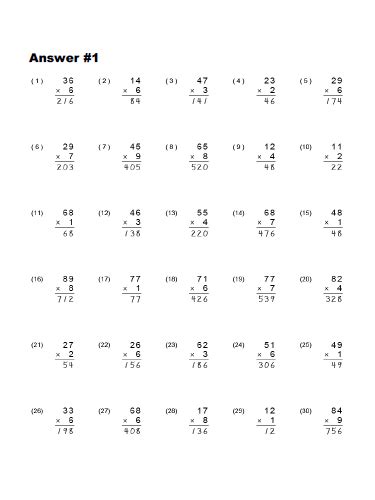 Th Grade Math Worksheets With Answer Key