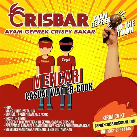 Temukan karir impianmu hanya di blogo.id. Lowongan Kerja Casual Waiter Dan Cook - 𝙈𝙊𝙃𝘼𝙈𝙈𝘼𝘿 𝙅𝘼𝙀𝙉𝙐𝘿𝙄𝙉 di Bandung Kota, 25 May 2019 - Loker ...