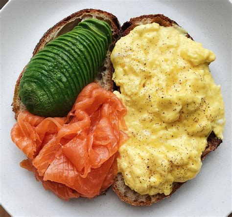 Smoked Salmon And Avocado Toast With Soft Scrambled Eggs Recipe The