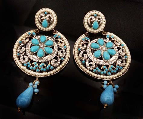 Turquoise Chandelier Earring Long Earrings Bridal Etsy Bridal
