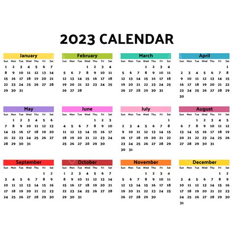 Gambar Kalender 2023 Full Color Kalender 2023 Kalender Tahun Baru