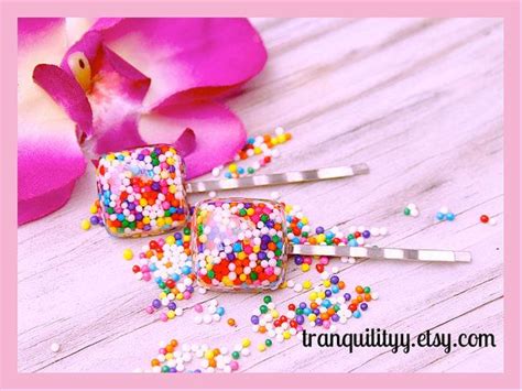 Candy Sprinkle Bobby Pins Rainbow Square Candy Bar By Tranquilityy