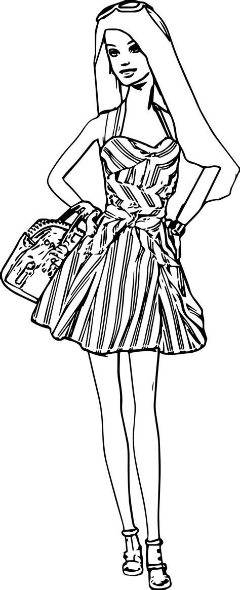 Barbie Dress Pose Time Coloring Page
