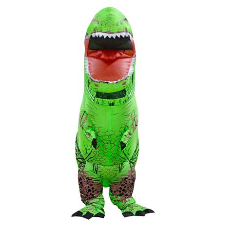Green Adult T Rex Inflatable Costume Jurassic World Park Blowup