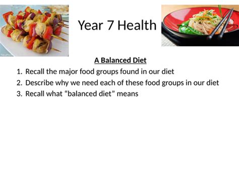 Ks3 Science Balanced Diet Activate Teaching Resources