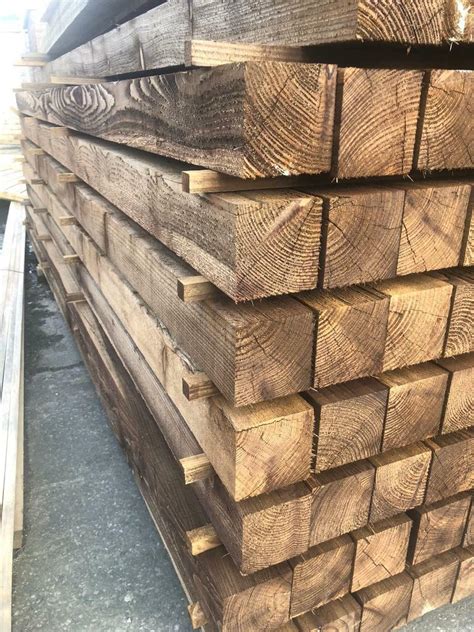 New Treated Timber Wooden Planks 4x4 Wooden Posts 12ft Long In