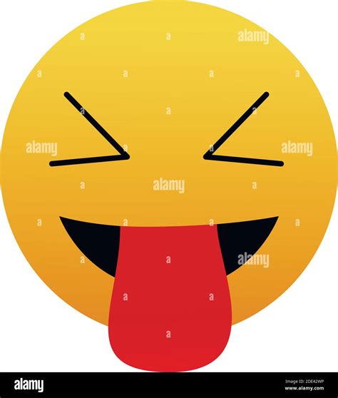 Emoticono Vectorial De Cara Emoji Con La Lengua Fuera Aislada Sobre