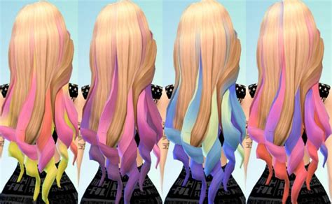 Sims 4 Hairs Ohmyglobsims Chalked Ombres Hairstyle
