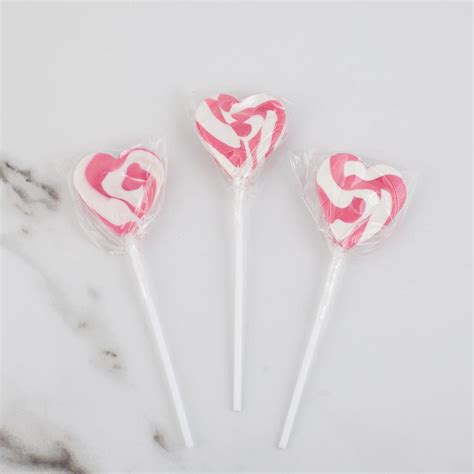 Pink Mini Swirl Heart Lollipops 24 Pack Candy Bar Sydney