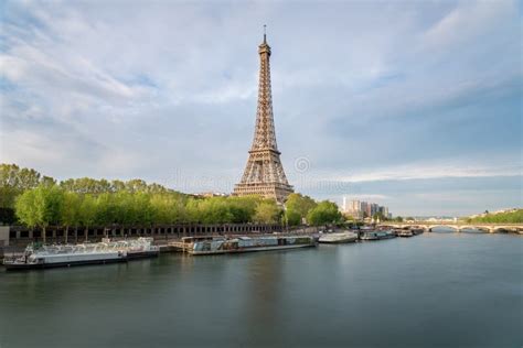 The Eiffel Tower From The River Seine In Paris France Stock Photo