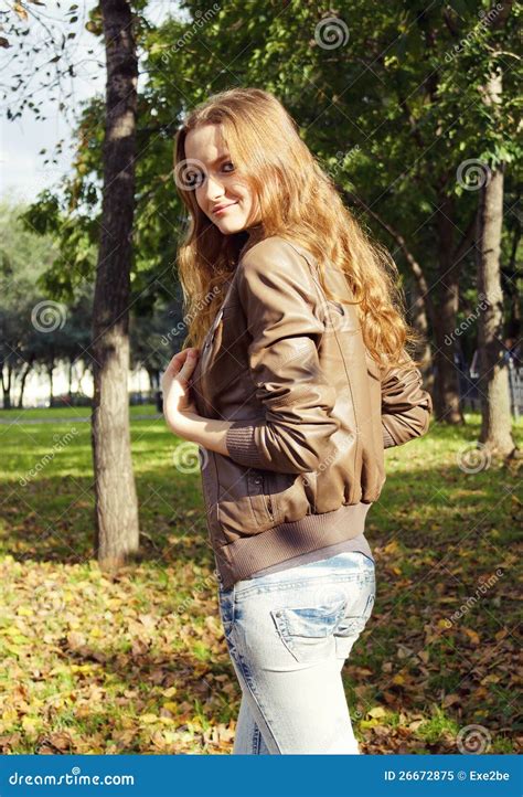 Woman Walks In A Park Stock Image Image Of Lips Lovely 26672875