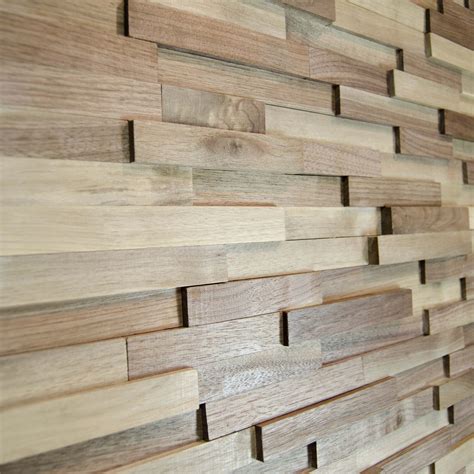 Wallure Striped - Walnut - Narrow - Sleek - Varnished Wooden Wall Panel