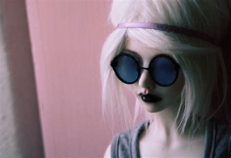 Wallpaper Black Sunglasses Glasses Lips Pink Doll Cool Girl Eye Lip Blond Bjd