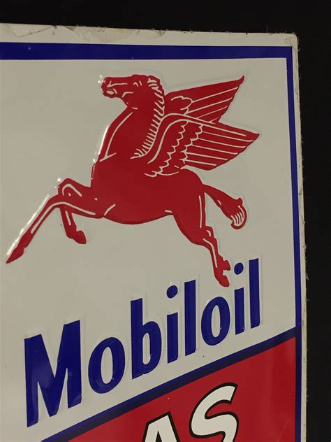 Mobil Gas And Oil Metal Advertising Sign Mobilgas Mobiloil Pump Price