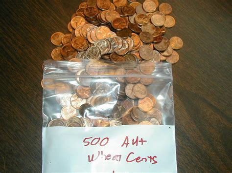 Lincoln Wheat Cent Bag Lot Au Mint Luster Condition 500 Coins Bag 9