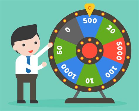 Businessman With Wheel Of Fortune Flat Design 464693 Vector Art At