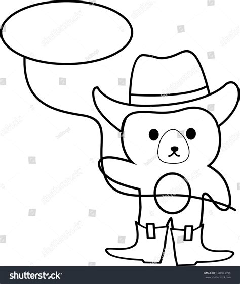 Cowboy Teddy Bear Vector Illustration Stock Vector Royalty Free