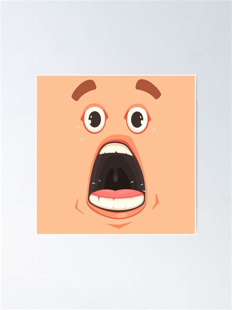 Roblox Shocked Face Poster By Hutamaadi98 Redbubble