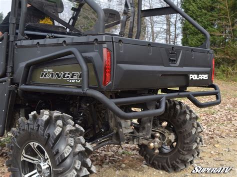 Rear Textured Bumper For The Polaris Ranger With Side Bed Guards