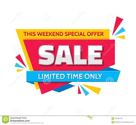 Sale Concept Banner Vector Illustration This Weekend Special Offer