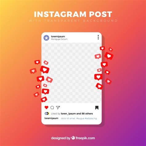 Instagram Post With Transparent Background Free Vector Instagram Mockup