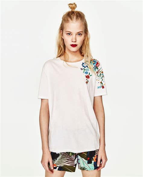 T SHIRT WITH EMBROIDERED SHOULDER Available In More Colours T