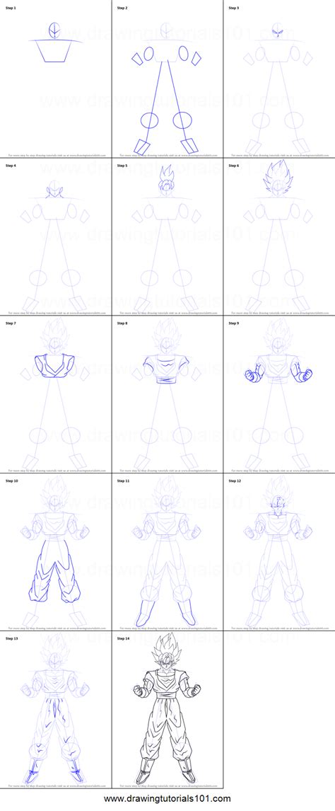 How To Draw Goku Super Saiyan From Dragon Ball Z Printable