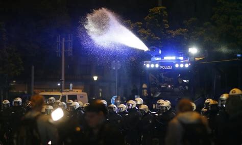 On Eve Of G20 Summit German Police Disperse Protest With Water Cannon