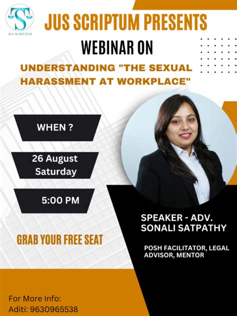 Webinar On Understanding The Sexual Harassment At Workplace By Jus Scriptum