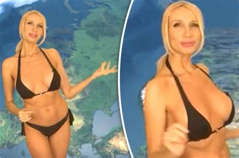 Tv News 2017 Hot Weather Girl Shows Off Boobs On Television In Video