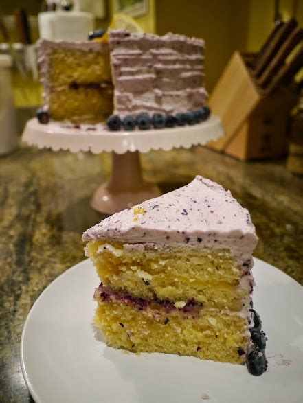 Christina Bakes Gluten Free Lemon Cake With Blueberry Buttercream