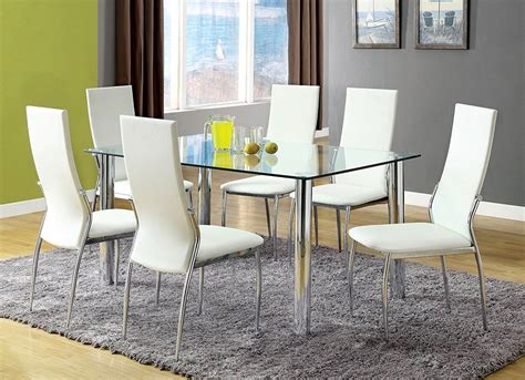 Seat the whole family in style with a dining set from homebase. Kalawao Contemporary White and Chrome Casual Dining Set ...